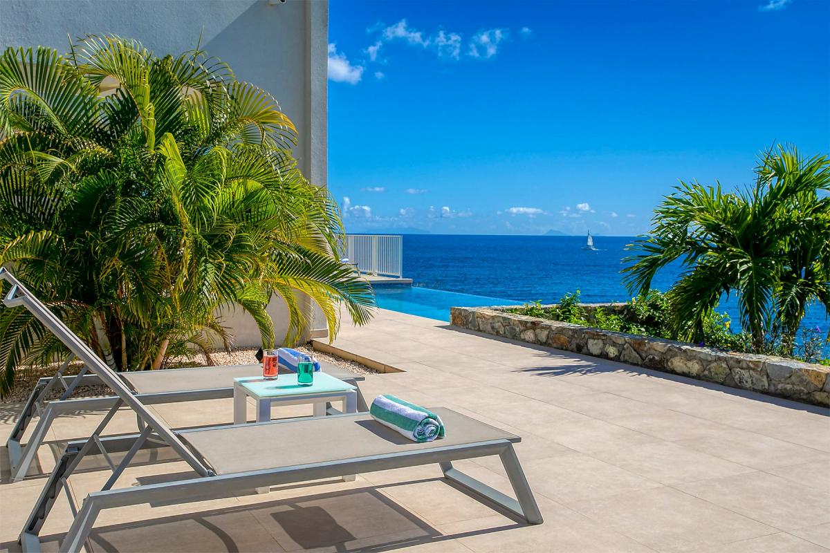 Location villa St Martin - Vue terrasse chambre 4